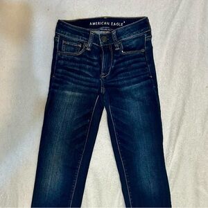 American Eagle Outfitters Women's Dark Blue Skinny Jeans size 0
